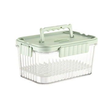 Caserolă Portabilă pentru Mâncare Fresh Flippy, 1500 ml, 2 Furculițe, 10 x 13.5 x 20 cm, Capace Detașabile pentru Congelator, Etanș, Spatiu pentru Tacamuri, Maner, Plastic Rezistent, Transparent