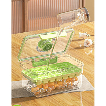 Formă de Gheață Flippy, Două Straturi, Închidere Etanșă, din PP+PET, 19 x 12 x 9.5 cm, Verde