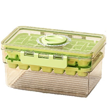 Formă de Gheață Flippy, Două Straturi, Închidere Etanșă, din PP+PET, 19 x 12 x 9.5 cm, Verde