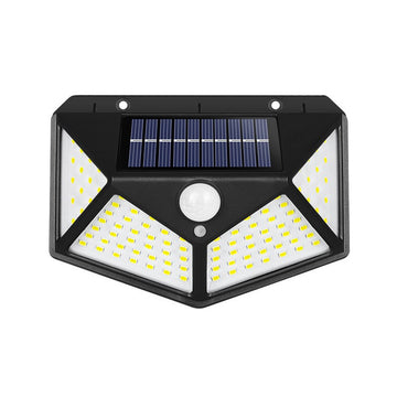 Lampă Solară Flippy cu 100 LED-uri, 4 Fete de Iluminare & Senzor de Mișcare | Montaj pe Perete