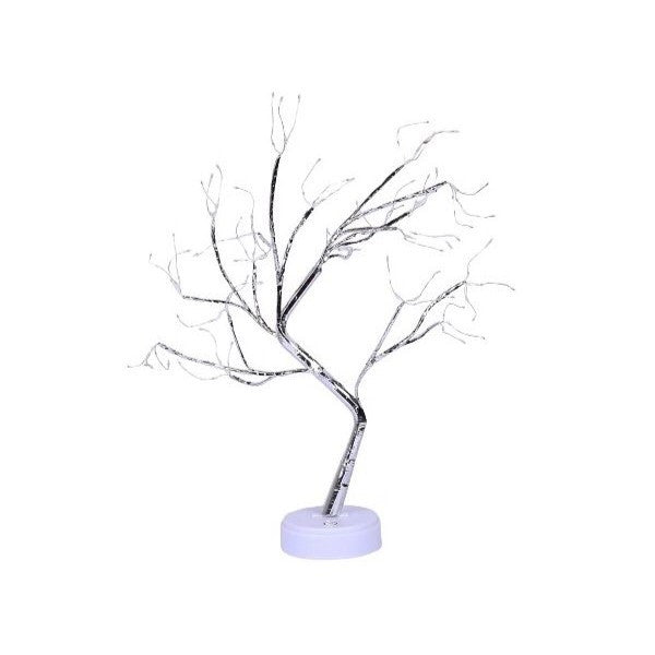 Lampă de Veghe LED Copac, Alb Cald, Cupru, USB & Baterii