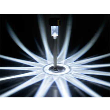 LAMPĂ SOLARĂ LED decorativă pentru grădină, argintie, cu lumină ALB RECE, autonomie 8h, rezistență IP44