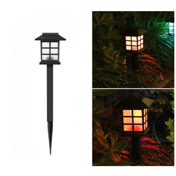 Lampă Solară LED pentru Grădină Tip Felinar, Flippy, Roșu, Iluminare Exterioară