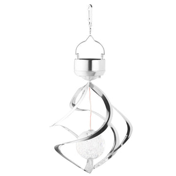 Lampa Solară LED RGB Spirală pentru Grădină/Terasă Flippy, Se Rotește de la Vânt, 35 x 5.5 cm, Rezistență la Apă, 2V, 600 mAh, Multicolor