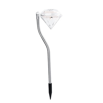 Lampă Solară LED Tip Diamant pentru Grădină Flippy, Înălțime 30 cm, 2V, ABS, 600mAh, Alb Cald