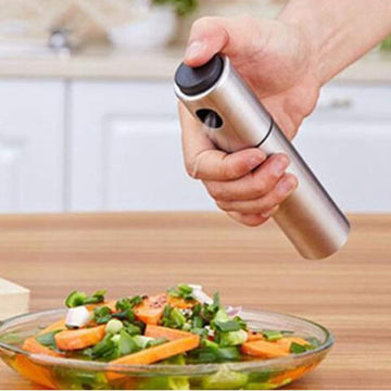 Pulverizator Ulei Flippy, Spray Manual din Oțel Inoxidabil, 100 ml, 17.7 x 4 cm, Argintiu