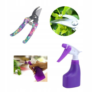 Set 5 Accesorii Grădinărit Flippy cu Geantă Mov, Oțel Inoxidabil, 38x29 cm