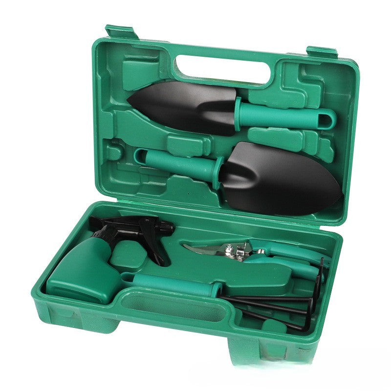 Set 5 Accesorii Grădinărit Flippy cu Geantă Depozitare, Oțel Inoxidabil, Verde, 18.5x29.5 cm